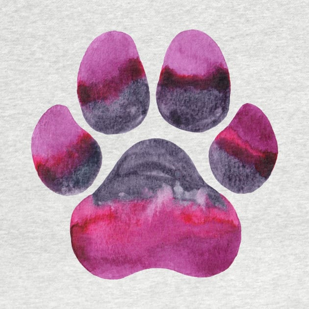 Purple Paw Print by dragonstarart